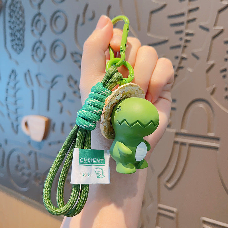 Wholesale Resin Straw Hat Dinosaur Keychain